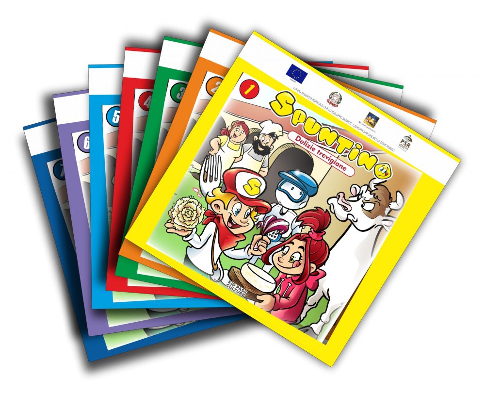 Spuntino collana fumetti per le scuole eccellenze alimentari del Veneto