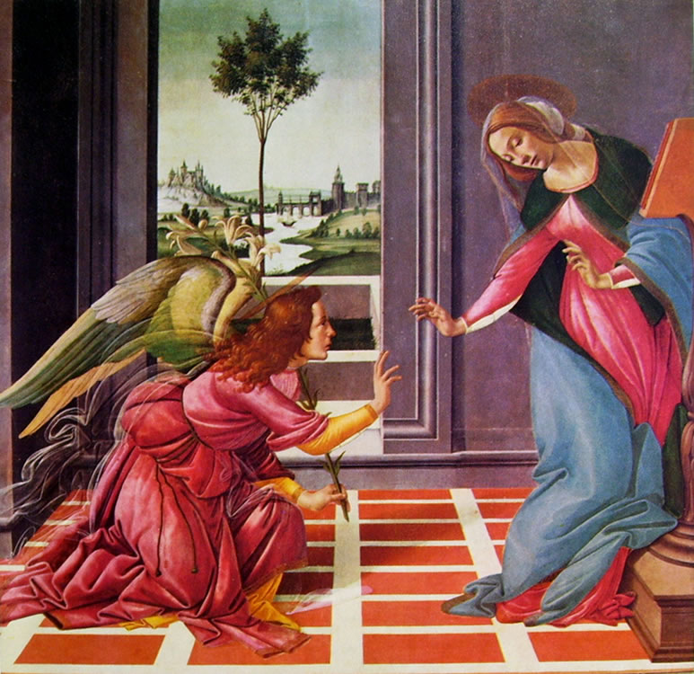 L annunciazione di sandro botticelli dipinto uffizi